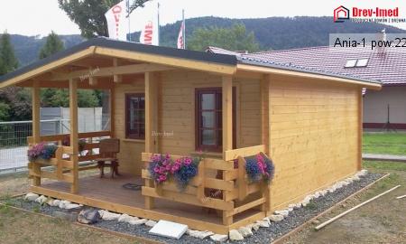 Dom drewniany Ania-1 pow:22 m2+7,97m2 taras